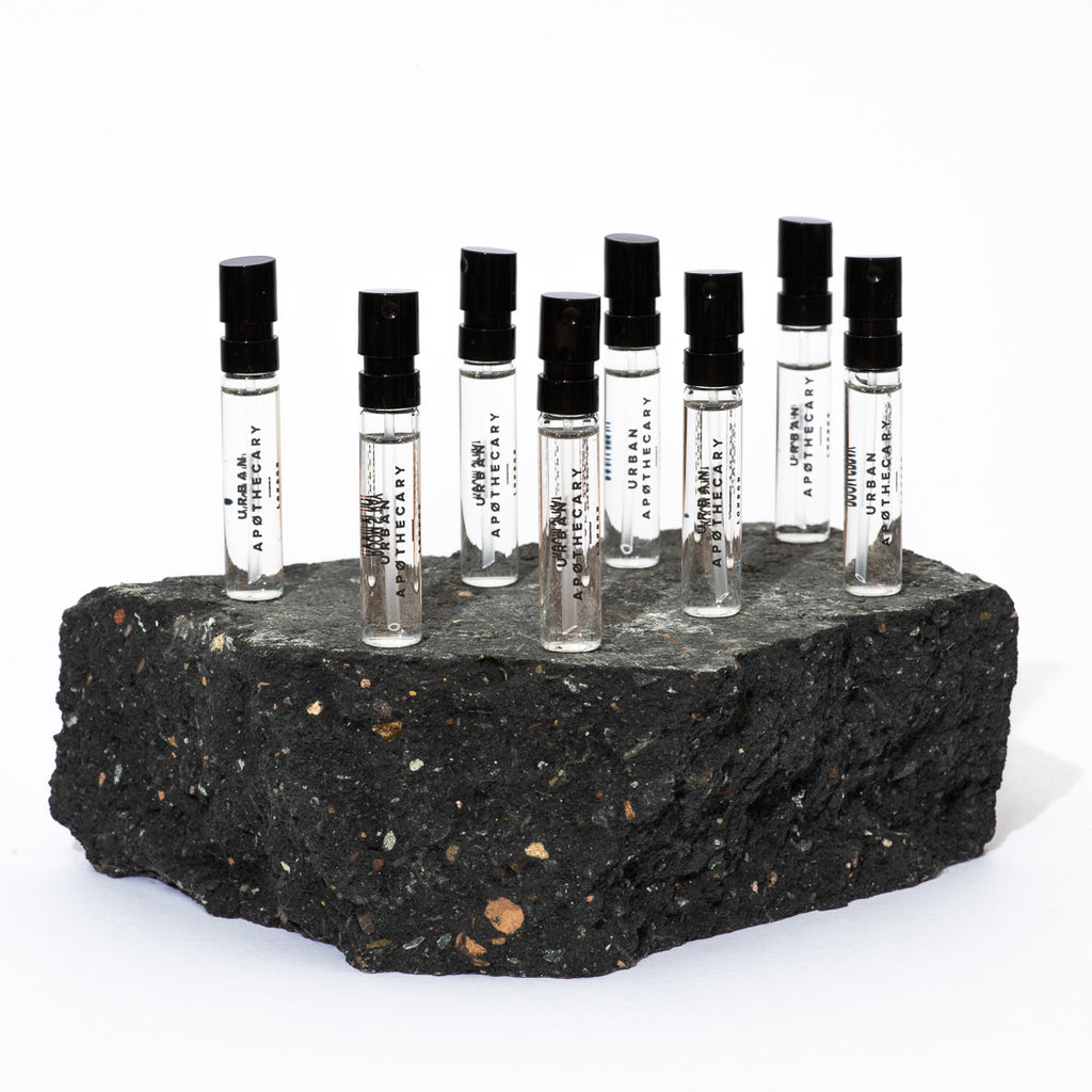 The eight Eau de Parfum 2ml samples of perfumes