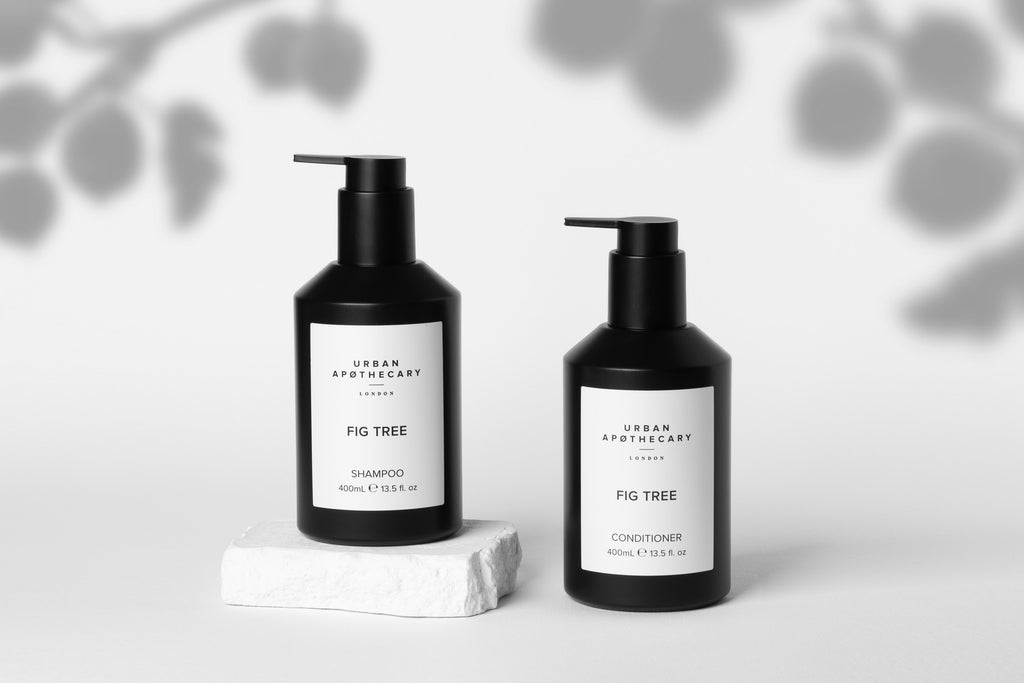Urban Apothecary London luxury shampoo and conditioner. Premium haircare enriched with natural botanicals
